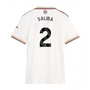 Arsenal William Saliba #2 Jalkapallovaatteet Naisten Kolmaspaita 2025-26 Lyhythihainen